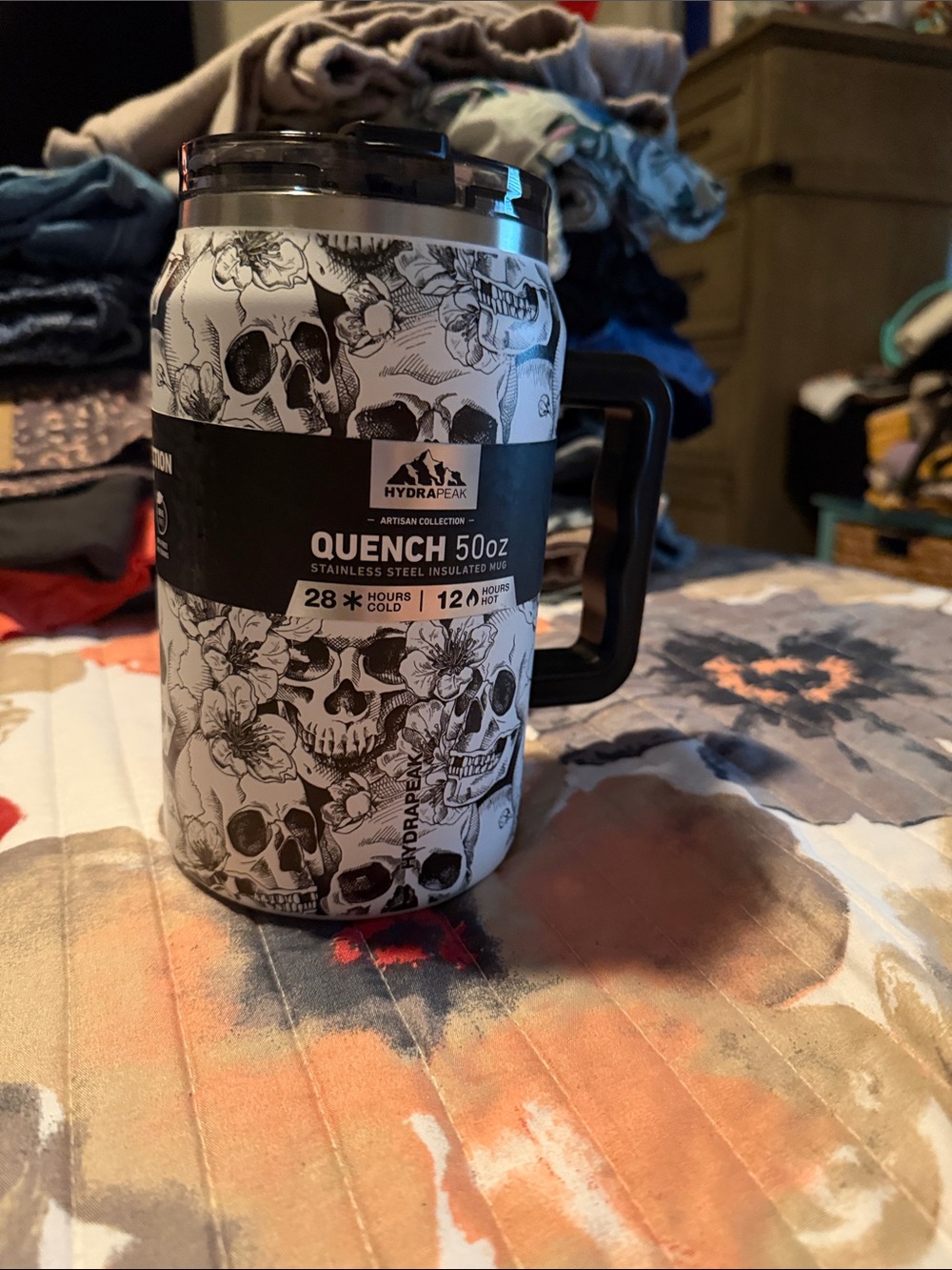 NEW Hydrapeak 50 OZ Quench Skull Tumbler